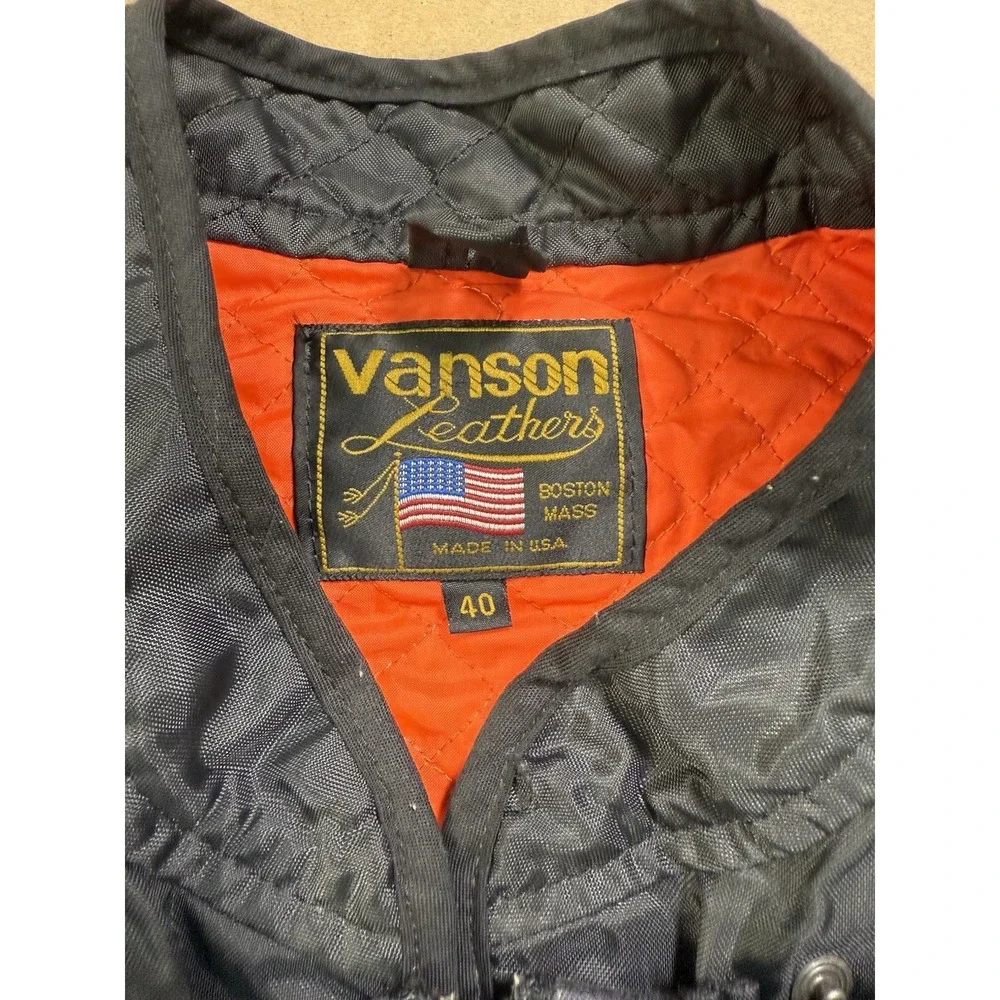 Vanson Leathers Streamliner Vest Quilted Motorcycle Riding USA Size 40 - Picture 3 of 9